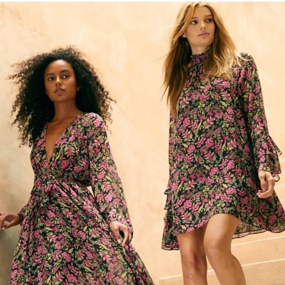 MISA | Los Angeles Saint Floral Belted Chiffon Mini Dress Size XS NEW